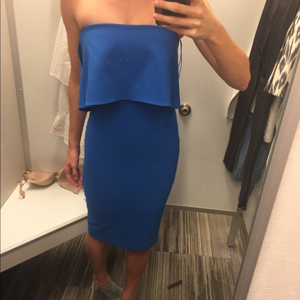 Blue strapless Likely dress, size 0